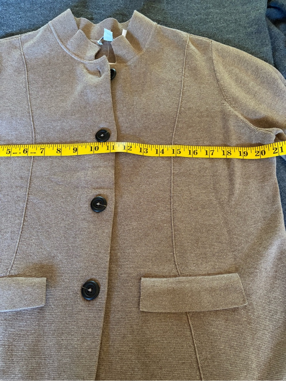 J. Jill Taupe Knit Button-Front Blazer NWT - Picture 5 of 9